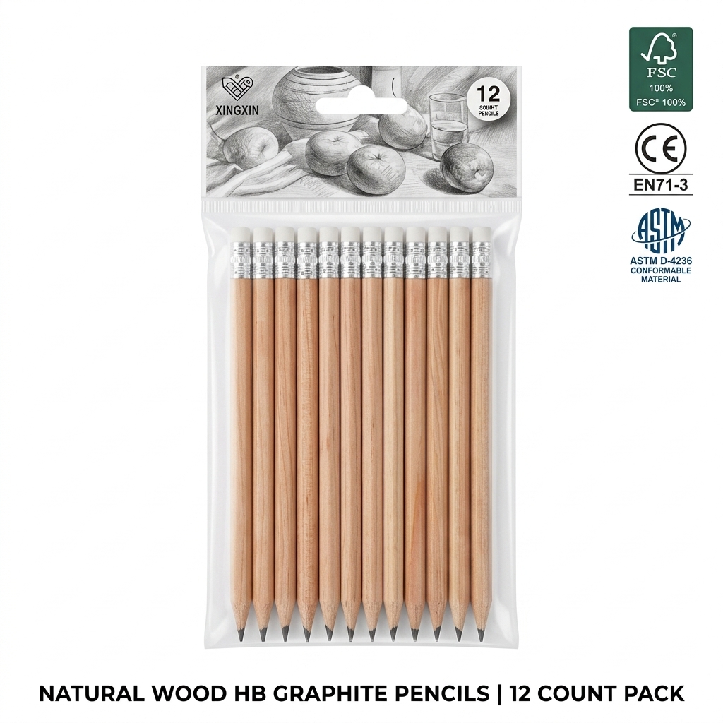 NATURAL WOOD GRAPHITE PENCILS